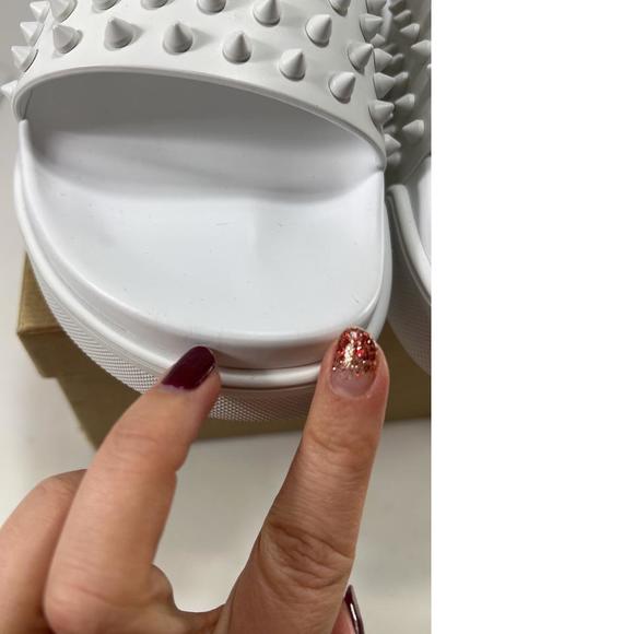 Pool Fun Donna White Studded Sandal Slides WOMEN'S E094 - Picture 11 of 12